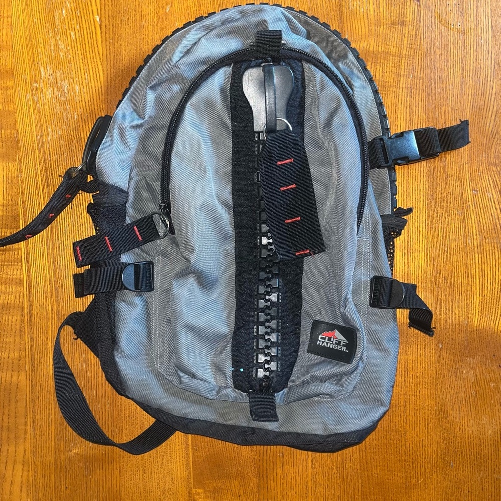 Cliff hanger Gray and Black Backpack